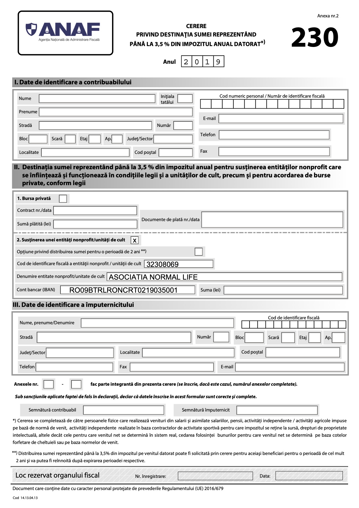 Formular ANAF